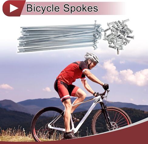 28 Set 12G Bicycle Spoke 133 mm Bike Wheel Spoke Carbon Steel Galvanized Silver Tone in Kuwait