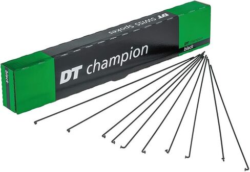 DT Swiss Champion Black Spokes 14g = 2mm Box 100, 292 mm | bike-spokes-and-accessories in Kuwait