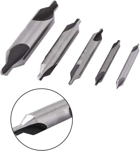 10 Piece HSS Center Drill Set for Metalworking 60° Double Ended Countersink Bits,High Hardness &,Sizes 1mm to 5mm in Kuwait