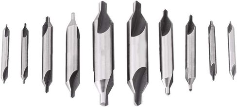 10 Piece HSS Center Drill Set for Metalworking 60° Double Ended Countersink Bits,High Hardness &,Sizes 1mm to 5mm in Kuwait
