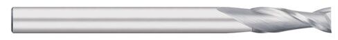 Titan TC17008 Solid Carbide End Mill, Extra Long Length, 2 Flute, Square End, 30 Degree Helix, Uncoated, 1/8" Size, 1/8" Shank Diameter, 3" Overall Length, 1" Cutting Length in Kuwait