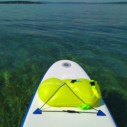 Swim Buoy & Drybag - Safety for Swimmers, Open Water and Triathlon. Pull Buoy for Adults and Kids. Yellow Signal Swimming Bubble in Kuwait