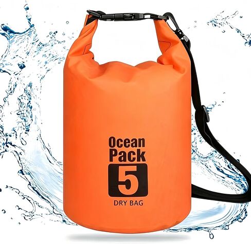 5L Dry Bag Waterproof, Waterproof Backpack, Lightweight Roll Top Dry Storage Backpack, Floating Dry Bag for Swimming, Kayaking, Boating, Camping & Beach Travel, Women & Men in Kuwait