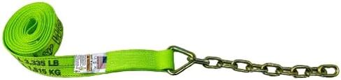 4 عبوات من 2 × 14 قدم Hiviz حزام منسوج من الألماس الأخضر مع ذيل سلسلة 12 بوصة 5/16 G70 in Kuwait