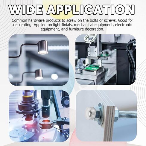 70Pcs M5 Cap Nut Kit, 7 Colors M5x0.8 Screw Caps for Light Fixture Ceiling Light Screw Cap Cover Female Thread Lamp Knob Nuts Knurled Decorative Lamp Parts and Accessories in Kuwait