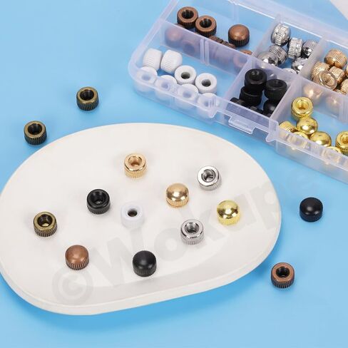 70Pcs M5 Cap Nut Kit, 7 Colors M5x0.8 Screw Caps for Light Fixture Ceiling Light Screw Cap Cover Female Thread Lamp Knob Nuts Knurled Decorative Lamp Parts and Accessories in Kuwait