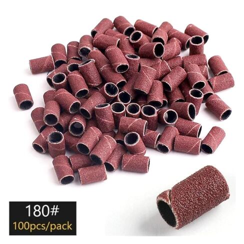 Sanding Ring Bands 80/120/180Grit Electric Manicure Drill Grinding Heads Polish Removal Pedicure Abrasive Tools(50pcs-120grit-white) in Kuwait