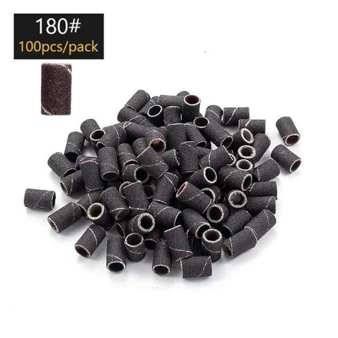 Sanding Ring Bands 80/120/180Grit Electric Manicure Drill Grinding Heads Polish Removal Pedicure Abrasive Tools(50pcs-120grit-white) in Kuwait