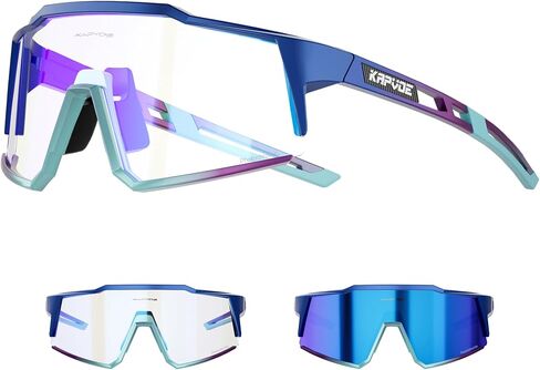 نظارات KAPVOE فوتوكروميك لركوب الدراجات MTB Clear Mountain Bike Transition Bike Glasses للرجال والنساء in Kuwait