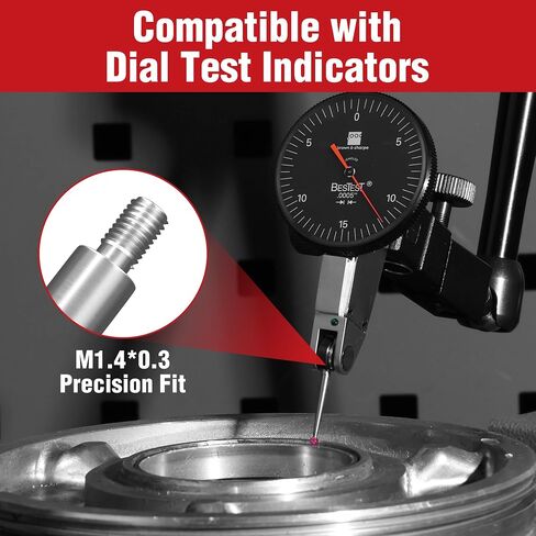 TESA Brown & Sharpe 599-7030-80R Ruby Tip Contact Point for Bestest Dial Test Indicator, 0.080" Tip Diameter x 1/2" Length, M1.4 x 0.03 Thread in Kuwait