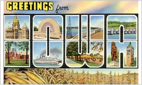 Iowa Postcard Decal Vinyl Bumper Sticker 5" in Kuwait