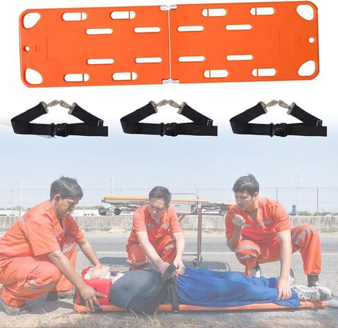 Emergency First Aid Spine Stretcher - Perforated EMS Rescue Backboard for Sports Injuries, Diving, Training - Two-Fold Safety Spine Immobilization Board in Kuwait