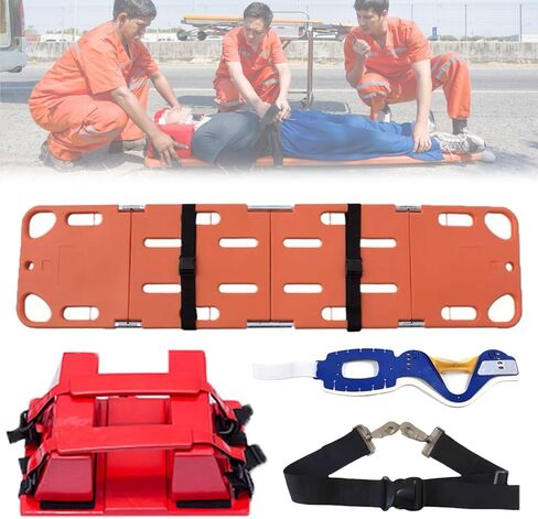 Emergency First Aid Spine Stretcher - Perforated EMS Rescue Backboard for Sports Injuries, Diving, Training - Two-Fold Safety Spine Immobilization Board in Kuwait