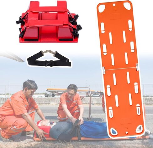Emergency First Aid Spine Stretcher - Perforated EMS Rescue Backboard for Sports Injuries, Diving, Training - Two-Fold Safety Spine Immobilization Board in Kuwait