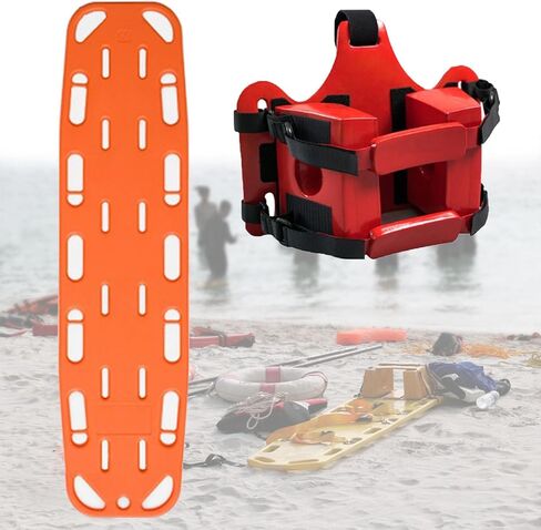 Pool Safety Spine Board with Head Immobilizer - Full-Body Water Rescue Stretcher for Lifeguards & Pediatric Patients - Emergency Life-Saving Spineboard with Head & Back Support in Kuwait
