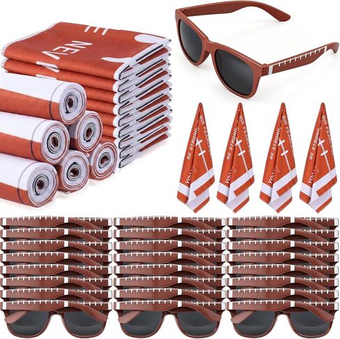 Newwiee 48 Pcs Football Party Favors, 24 Pcs 40 x 12 Inch Cooling Towel & 24 Football Sunglasses Sport Team Gifts for Water Pool Summer Birthday Party Supplies in Kuwait