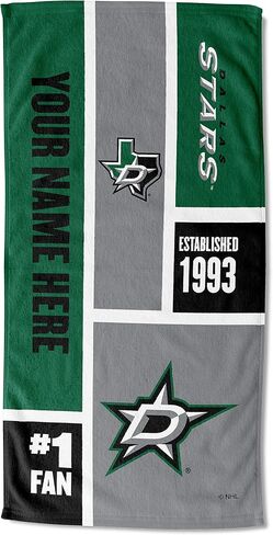 Northwest NHL Dallas Stars Personalized Beach Towel, 30" x 60", Colorblock in Kuwait