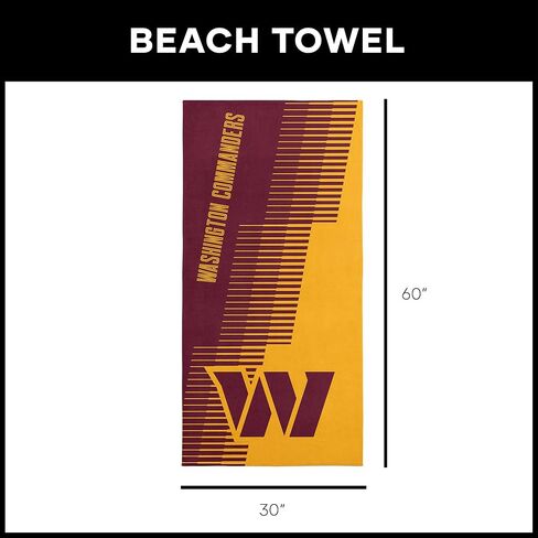 منشفة الشاطئ من Northwest Washington Commanders NFL Progression Jacquard مقاس 36 × 72 بوصة in Kuwait