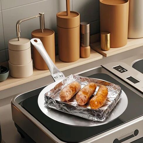 Heat Diffuser Plate Stainless Steel Induction Adapter Plate Converter Thickened Hob Plate Even Heating Suitable for Home Kitchen Cooking, 24cm in Kuwait