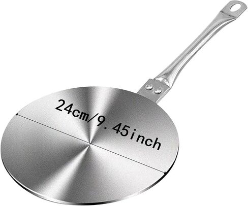 Heat Diffuser Plate Stainless Steel Induction Adapter Plate Converter Thickened Hob Plate Even Heating Suitable for Home Kitchen Cooking, 24cm in Kuwait