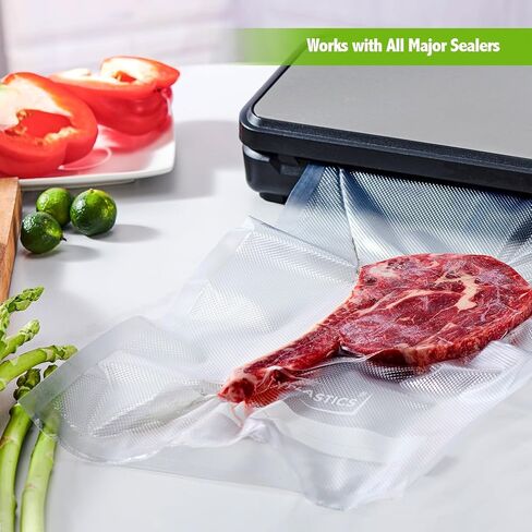 أكياس TYPLASTICS بحجم 100 جالون مفرغة الهواء مقاس 11 بوصة × 16 بوصة أكياس تجميد مسبقة القطع | تخزين المواد الغذائية in Kuwait