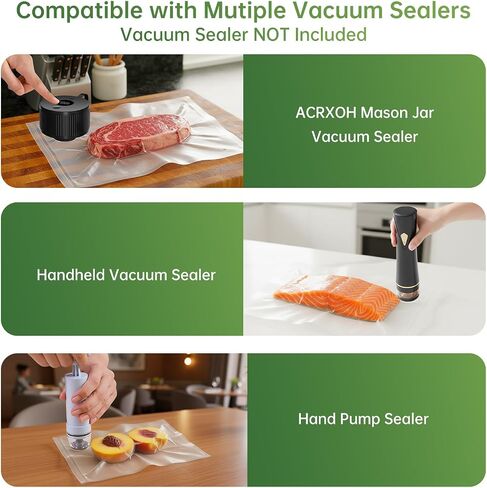 Vacuum Sealer Bags 20-Pack (10 Small + 10 Large) | Reusable BPA-Free Food Saver Bags with Air Valve | Vacuum Bags for Freezer, Microwave, Odor-Resistant | Ideal for Meal Prep, Sous Vide in Kuwait