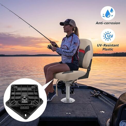 Novabright 2 Pack Quick Disconnect Seat Mount - 360° Smooth Rotation Nylon Swivel Base Uv-Resistant Marine Seat Mounts for Fishing Boat Bass Canoe Seats in Kuwait