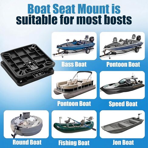 Novabright 2 Pack Quick Disconnect Seat Mount - 360° Smooth Rotation Nylon Swivel Base Uv-Resistant Marine Seat Mounts for Fishing Boat Bass Canoe Seats in Kuwait