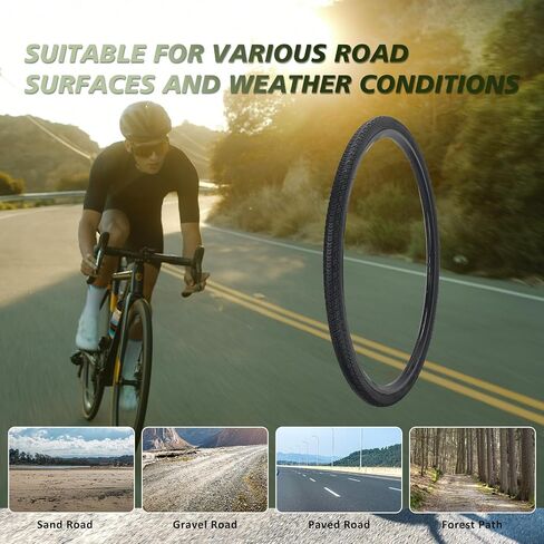 2 Pack 700-38C Bike Tire, YILUXING Foldable 700C Bicycle Tire and Tubes for City Bike Commuter Bike Hybrid Bike in Kuwait