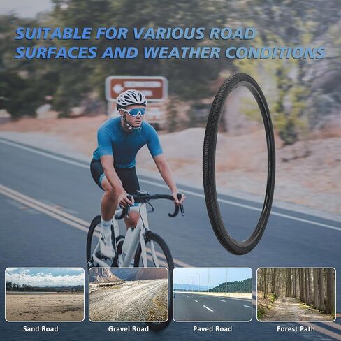 2 Pack 700-32C Bike Tire, YILUXING Foldable 700C Bicycle Tire and Tubes for City Bike Commuter Bike Hybrid Bike in Kuwait
