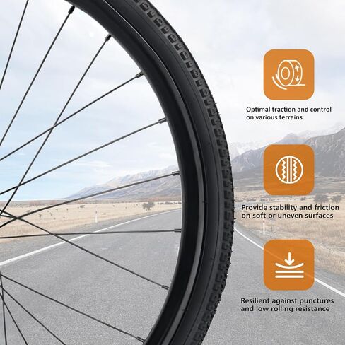 26X1.5 Bike Tire，YILUXING 2 Pack Replacement 26" Bicycle Tire with Tubes s for City Bike, Mountain Bike, MTB in Kuwait
