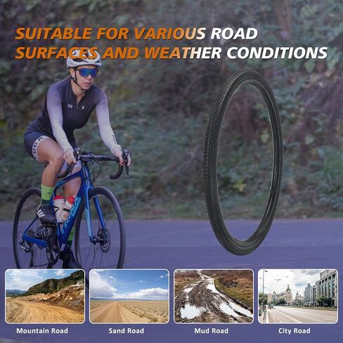 26X1.5 Bike Tire，YILUXING 2 Pack Replacement 26" Bicycle Tire with Tubes s for City Bike, Mountain Bike, MTB in Kuwait