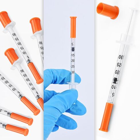 0.3ml Syringe with Cap,31 G 5/16Inch 8mm Lab Supplies for Liquids,Individually Wrapped 100 Pack in Kuwait