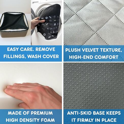 Small Dog Car Seat, Memory Foam Dog Booster Car Seats with Thick Cushion for Medium Dogs Under 35lbs, 3Storage Pockets with Zipper, 2 Safety Belts (Black, Regular) in Saudi Arabia