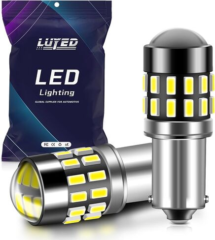 LUYED 2 X 650Lumens Super Bright 12-24v T10 3014 54-EX Chipsets W5W 194 168 2825 Led Bulbs,Xenon White in Saudi Arabia