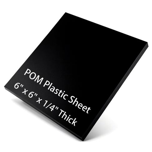 1/4" Thick Black Delrin/Acetal Copolymer Plastic Sheet - 6" x 6" POM Plastic Sheet for Industrial Machinery Parts(Black 1 PC) in Kuwait
