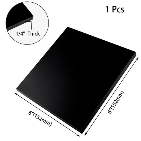 1/4" Thick Black Delrin/Acetal Copolymer Plastic Sheet - 6" x 6" POM Plastic Sheet for Industrial Machinery Parts(Black 1 PC) in Kuwait