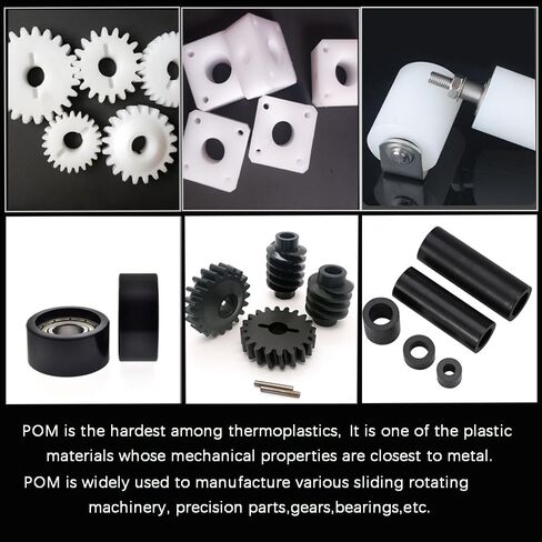 1/4" Thick Black Delrin/Acetal Copolymer Plastic Sheet - 6" x 6" POM Plastic Sheet for Industrial Machinery Parts(Black 1 PC) in Kuwait