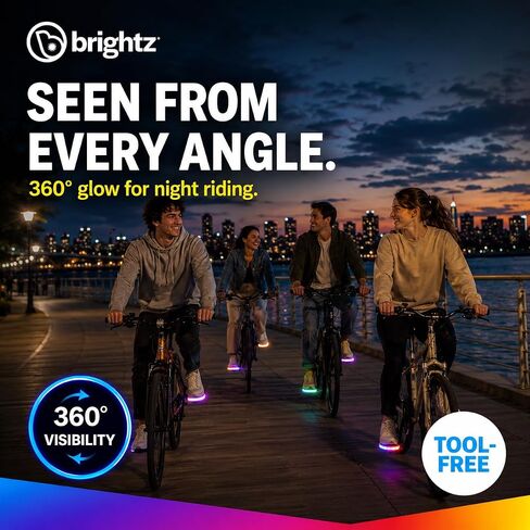 Brightz LED Light Up Bike Pedals, 2-Pack - USB-C Rechargeable Glow Bicycle Pedals with 3 Light Modes, 360° Visibility & 24 Hour Runtime - 9/16 in Detachable Pedals for Bicycles & E-Bikes in Kuwait