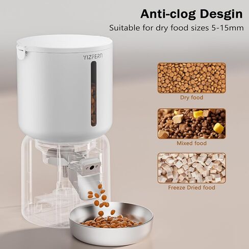 Automatic Cat Feeder with Camera, 4L Automatic Pet Feeder, Dual Power Supply, Programmable Cat Food Dispenser with 2MP Night Vision & Two-Way Audio for Cats and Small Dogs, Black in Saudi Arabia