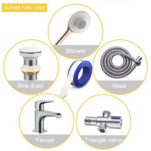 شريط سباك PTFE مقاس 780 بوصة لكل لفة (4 بكرات، إجمالي 3120 بوصة) - أطول بنسبة 50% من 520 بوصة قياسي - شريط ختم خيط التيفلون للأنابيب ورؤوس الدش وخراطيم الحدائق والسباكة in Kuwait