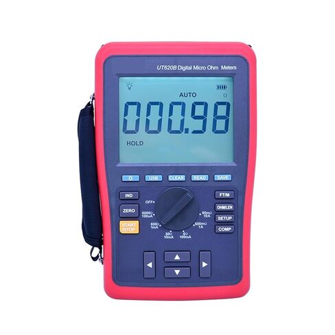جهاز اختبار المقاومة، مقياس ميكرو أوم الرقمي UT620B DC جهاز اختبار المقاومة المنخفضة 60mO-6kOhm جهاز تخزين البيانات 4 أسلاك قياس نقل USB in Kuwait