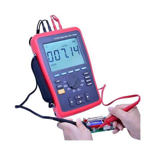 جهاز اختبار المقاومة، مقياس ميكرو أوم الرقمي UT620B DC جهاز اختبار المقاومة المنخفضة 60mO-6kOhm جهاز تخزين البيانات 4 أسلاك قياس نقل USB in Kuwait