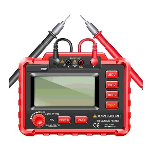 Resistance Tester, MH11 Insulation Resistance 2000MΩ Testers Digital Meters Ohm High Voltage Megohmmeter Meter Non-Battery Carry Tools in Kuwait