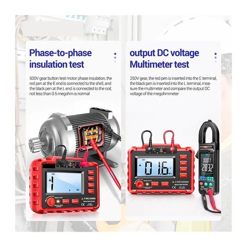 Resistance Tester, MH11 Insulation Resistance 2000MΩ Testers Digital Meters Ohm High Voltage Megohmmeter Meter Non-Battery Carry Tools in Kuwait