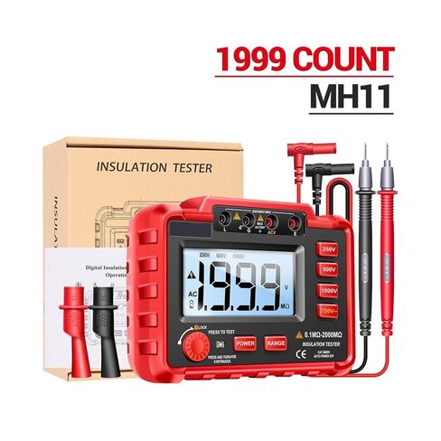 Resistance Tester, MH11 Insulation Resistance 2000MΩ Testers Digital Meters Ohm High Voltage Megohmmeter Meter Non-Battery Carry Tools in Kuwait