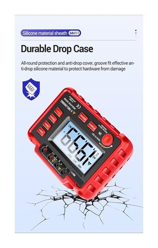 Resistance Tester, MH11 Insulation Resistance 2000MΩ Testers Digital Meters Ohm High Voltage Megohmmeter Meter Non-Battery Carry Tools in Kuwait