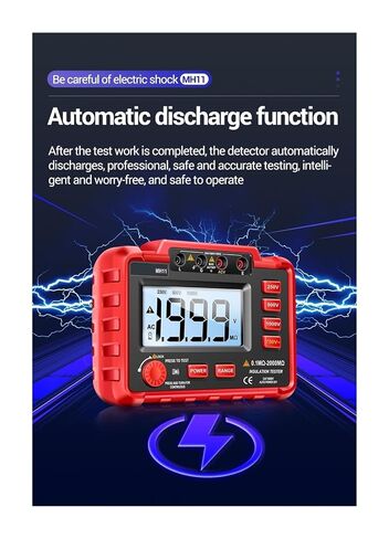 Resistance Tester, MH11 Insulation Resistance 2000MΩ Testers Digital Meters Ohm High Voltage Megohmmeter Meter Non-Battery Carry Tools in Kuwait