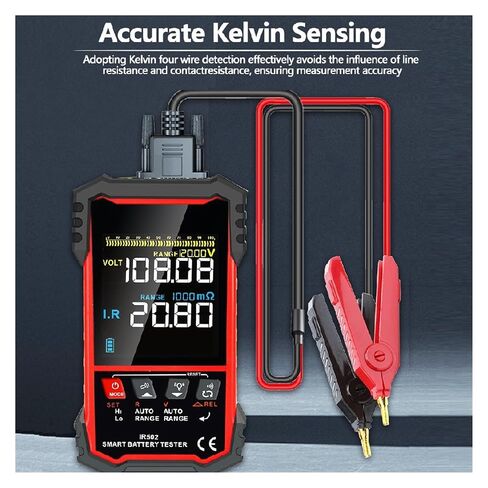 Resistance Tester, IR502 Battery Internal Resistance Tester 0.000mΩ~500Ω High Precision Calibratable Lead Acid Alkaline Lithium in Kuwait