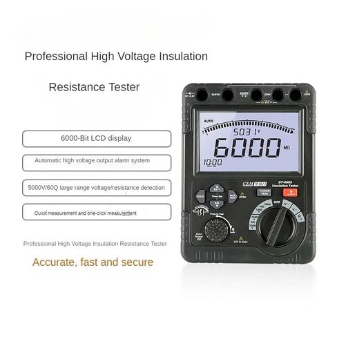 Resistance Tester, DT-6605 High Voltage Insulation Resistance Tester for AC and DC Measurement High-Precision Meter in Kuwait